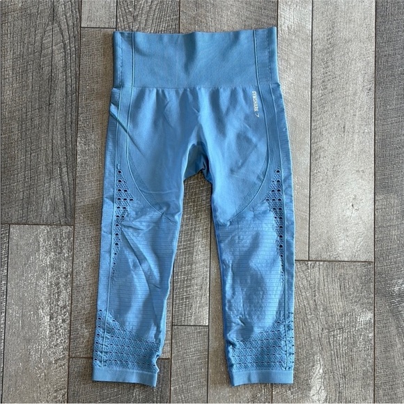 Gymshark Size Small Light Blue High-Waisted Athletic Leggings. - Picture 2 of 4